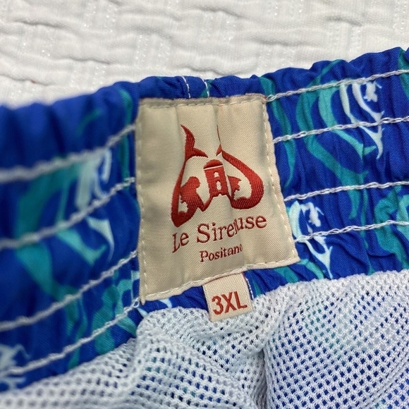 Le Sirenuse Positano Men’s Swim Trunks Sz 34 (3XL) Made In Italy Blue Lined - Picture 3 of 11